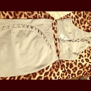 New Fashion Nova Grey 2 piece bandage set!!